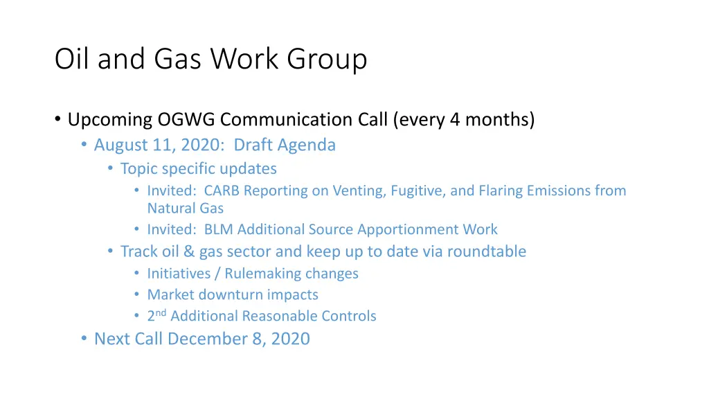 oil and gas work group 1