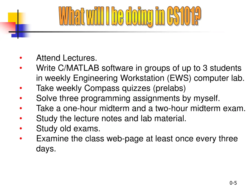 what will i be doing in cs101