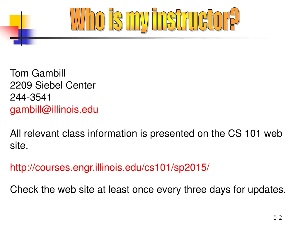 who is my instructor