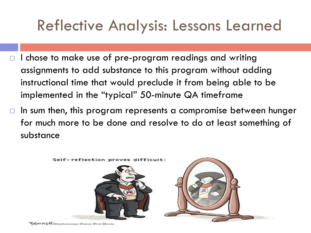 reflective analysis lessons learned 1