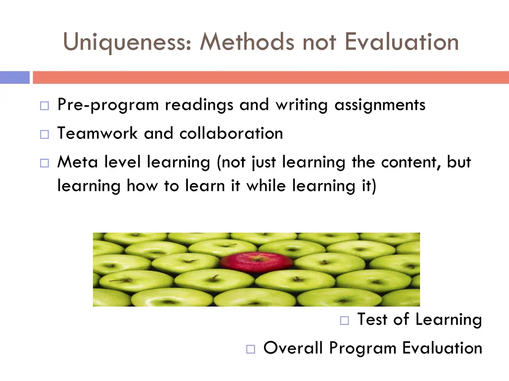 uniqueness methods not evaluation