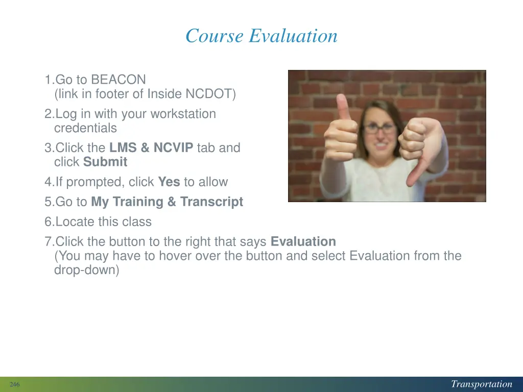 course evaluation