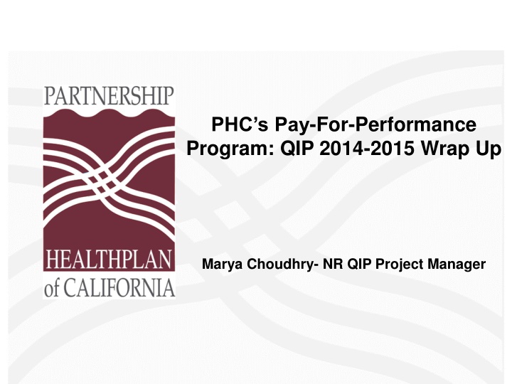 phc s pay for performance program qip 2014 2015