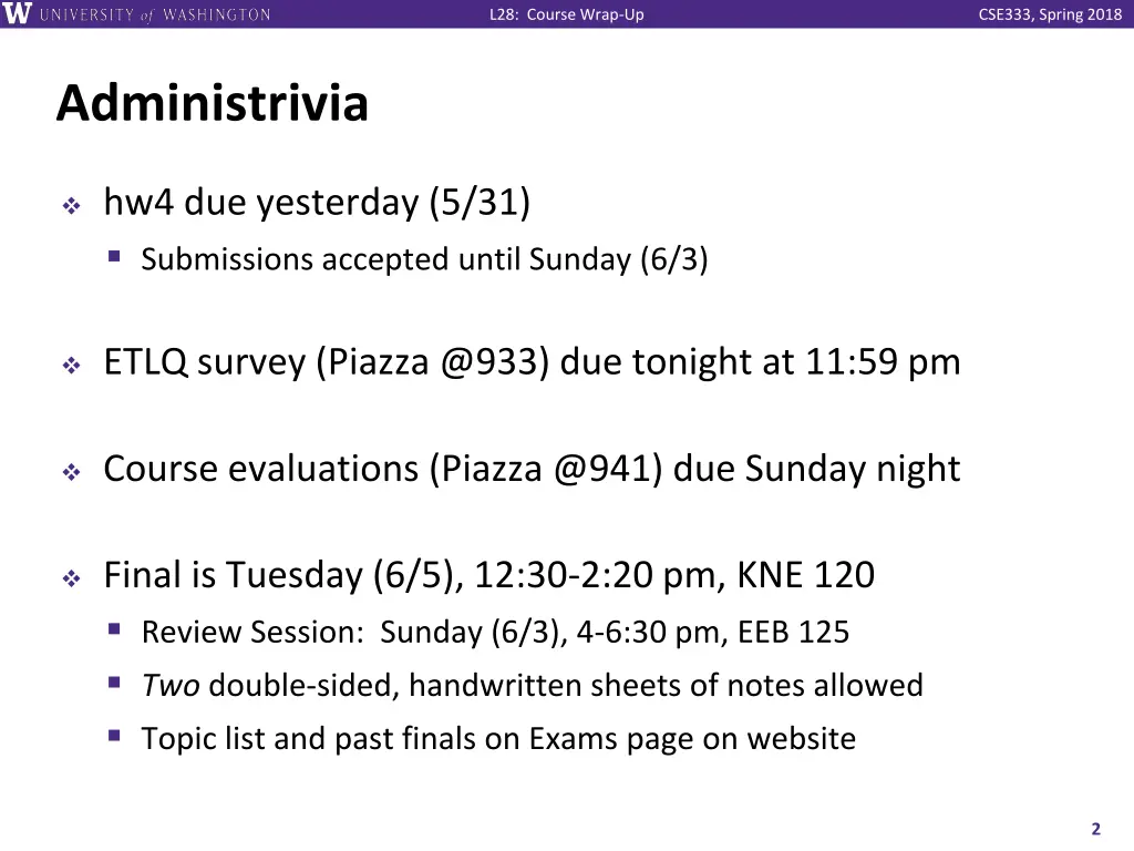 l28 course wrap up 1