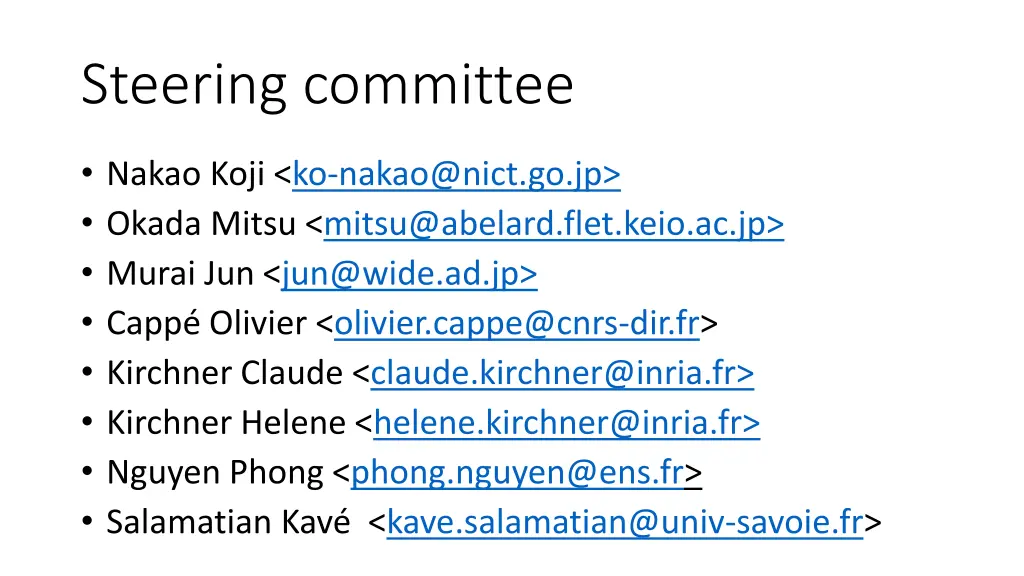 steering committee