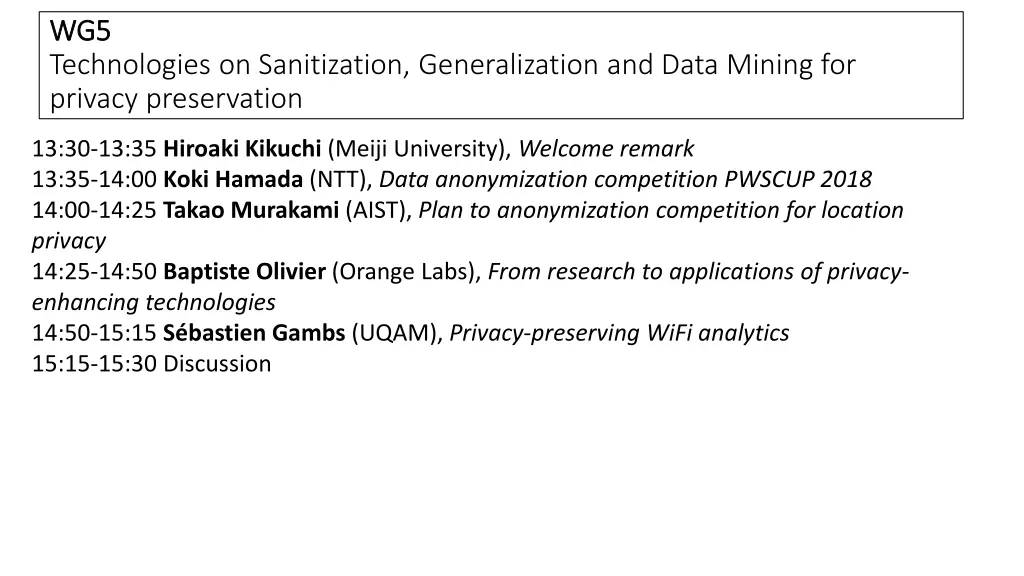 wg5 wg5 technologies on sanitization