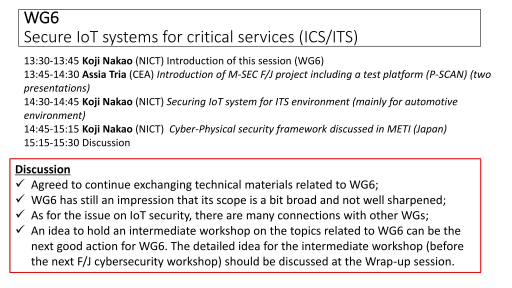 wg6 wg6 secure iot systems for critical services