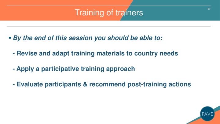 training of trainers