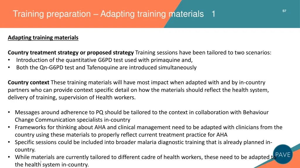 training preparation adapting training materials 1