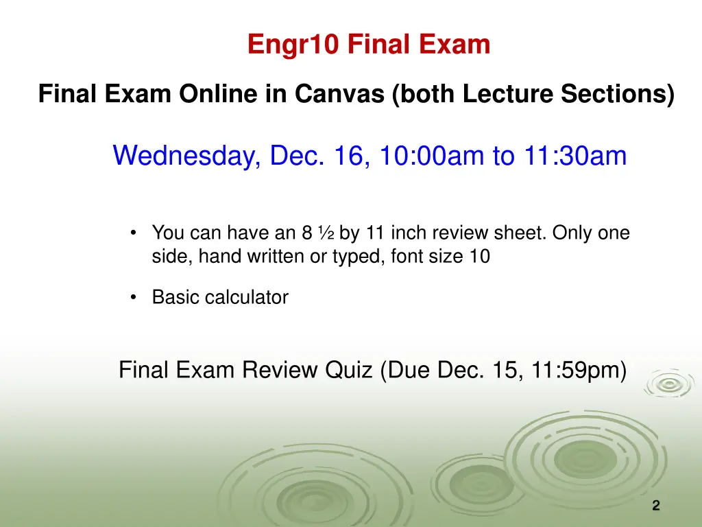 engr10 final exam