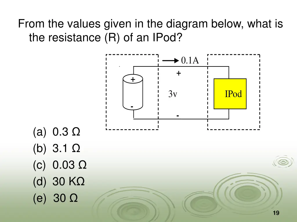 from the values given in the diagram below what