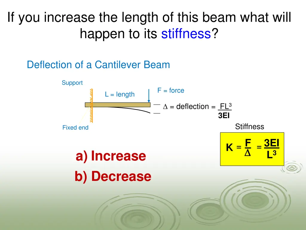 if you increase the length of this beam what will