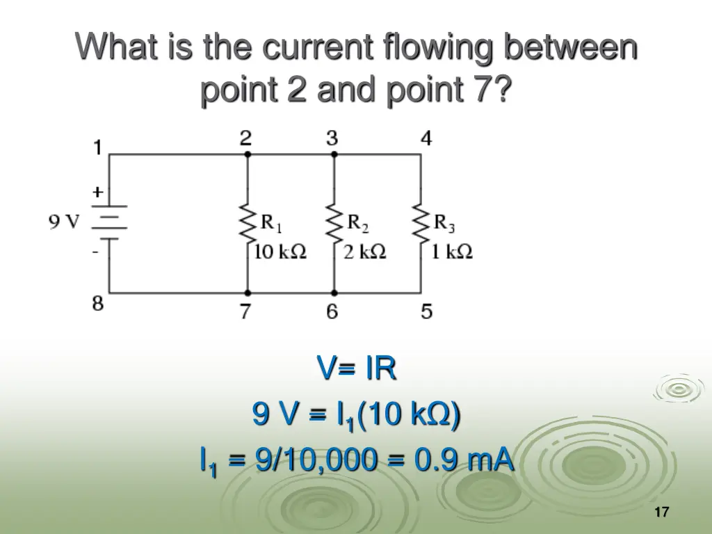 what is the current flowing between point