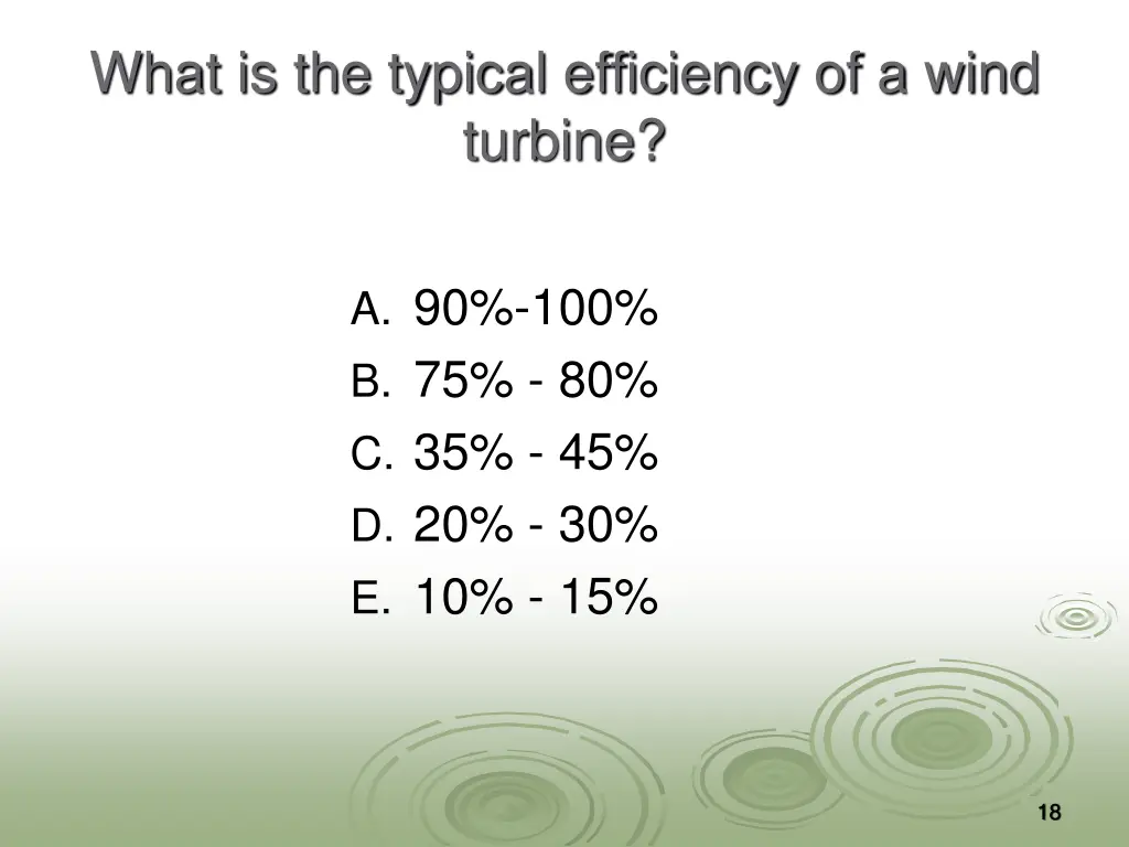 what is the typical efficiency of a wind turbine