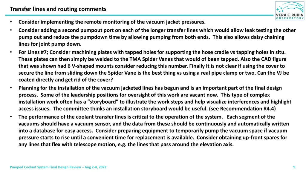 transfer lines and routing comments