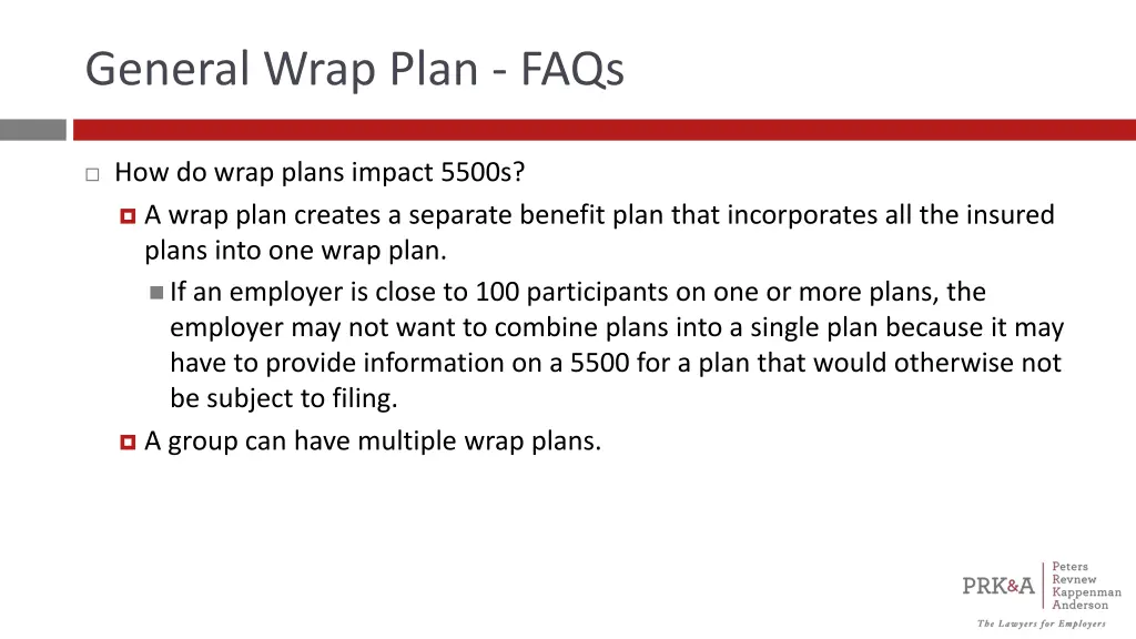 general wrap plan faqs