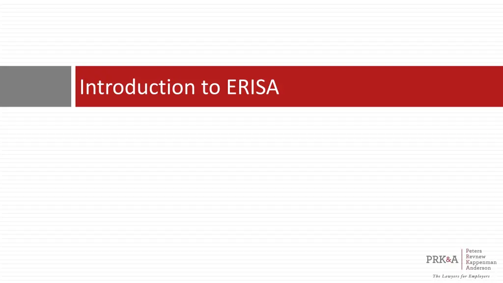 introduction to erisa