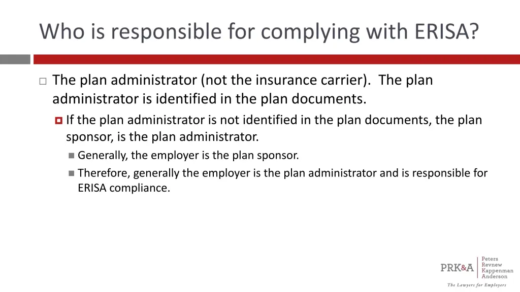 who is responsible for complying with erisa