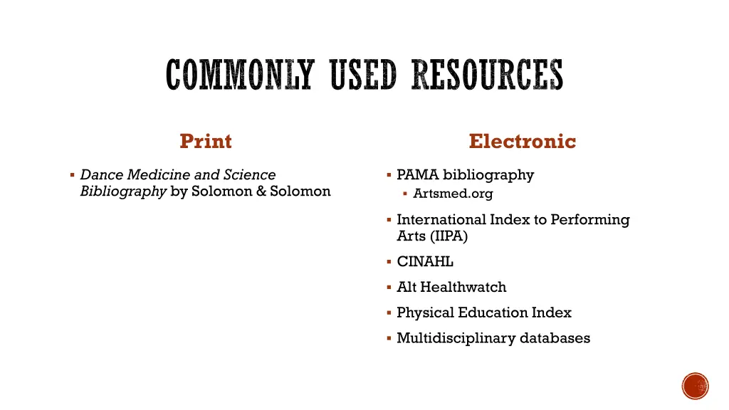 commonly used resources 1