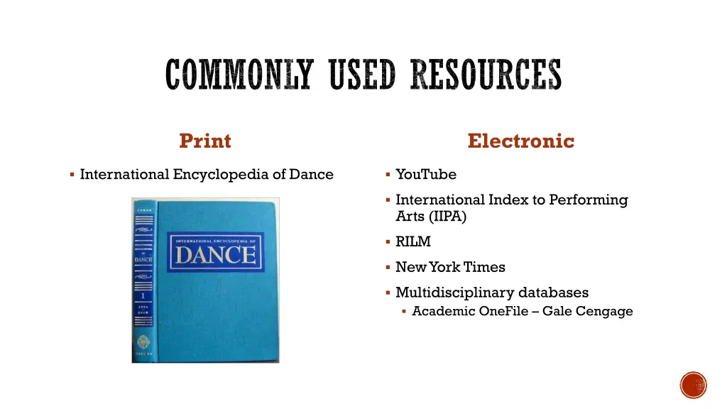 commonly used resources