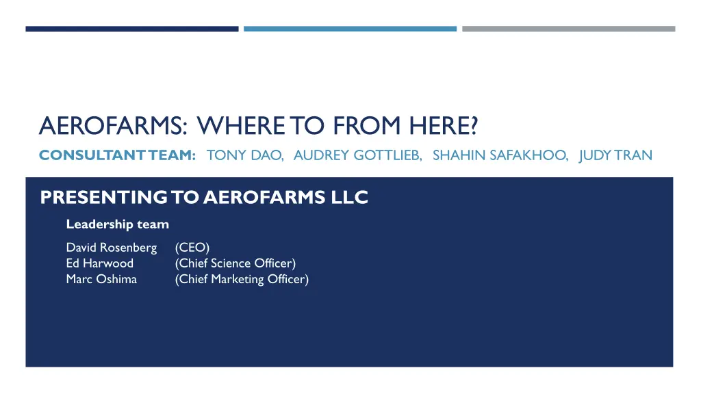 aerofarms where to from here consultant team tony