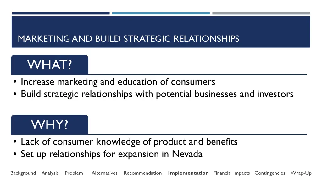 marketing and build strategic relationships