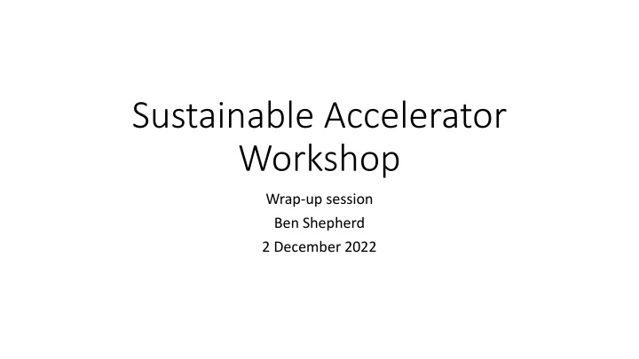 sustainable accelerator workshop