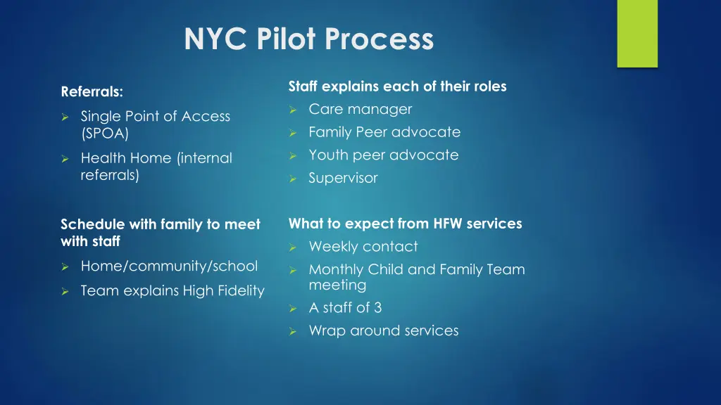 nyc pilot process