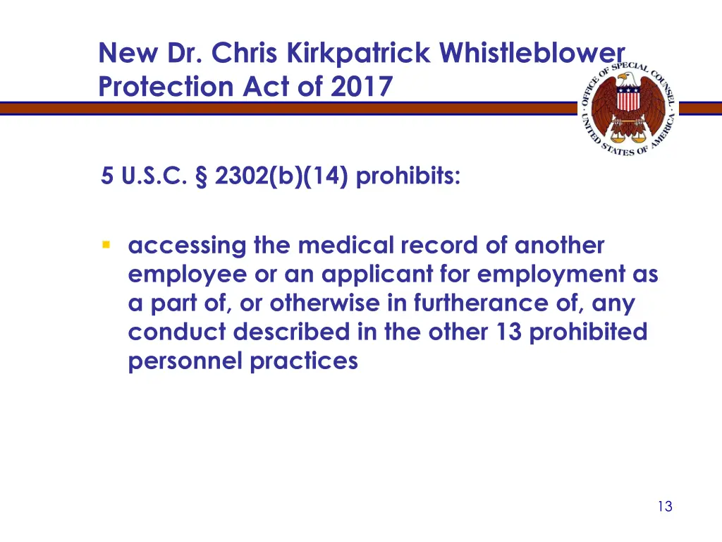 new dr chris kirkpatrick whistleblower protection