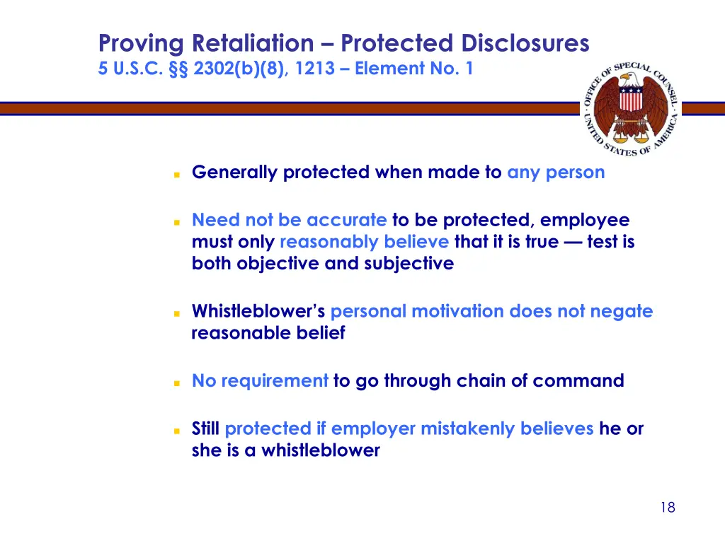 proving retaliation protected disclosures 1