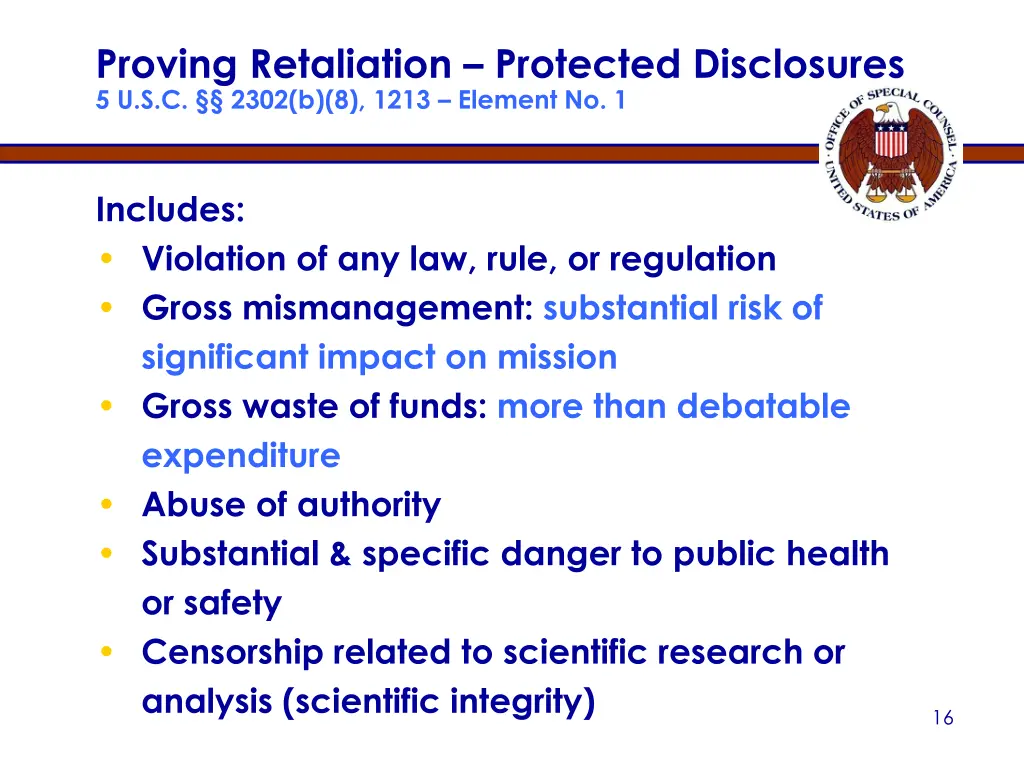 proving retaliation protected disclosures