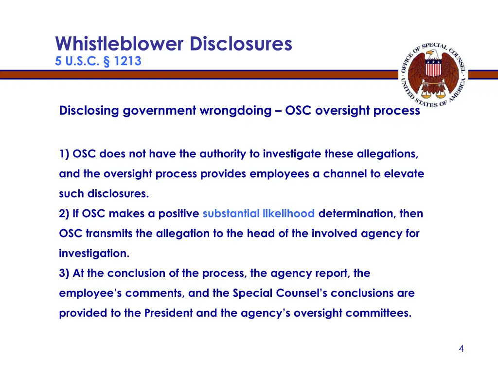 whistleblower disclosures 5 u s c 1213