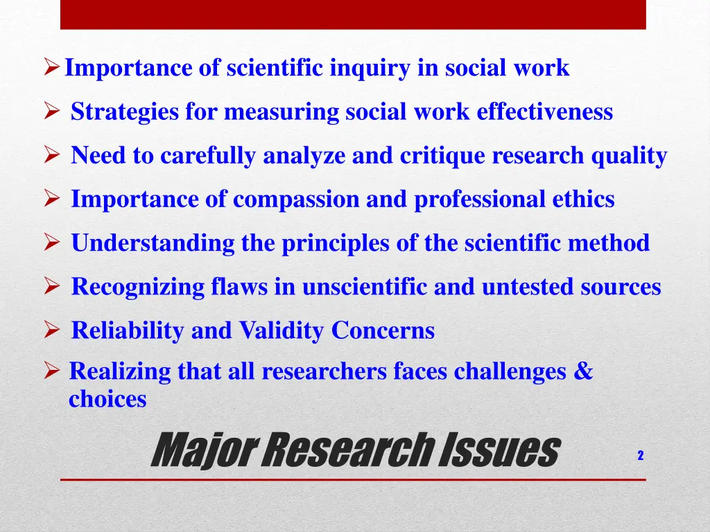 importance of scientific inquiry in social work