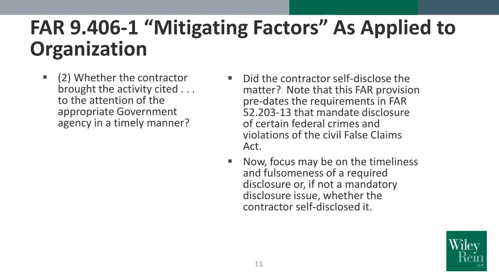 far 9 406 1 mitigating factors as applied 1