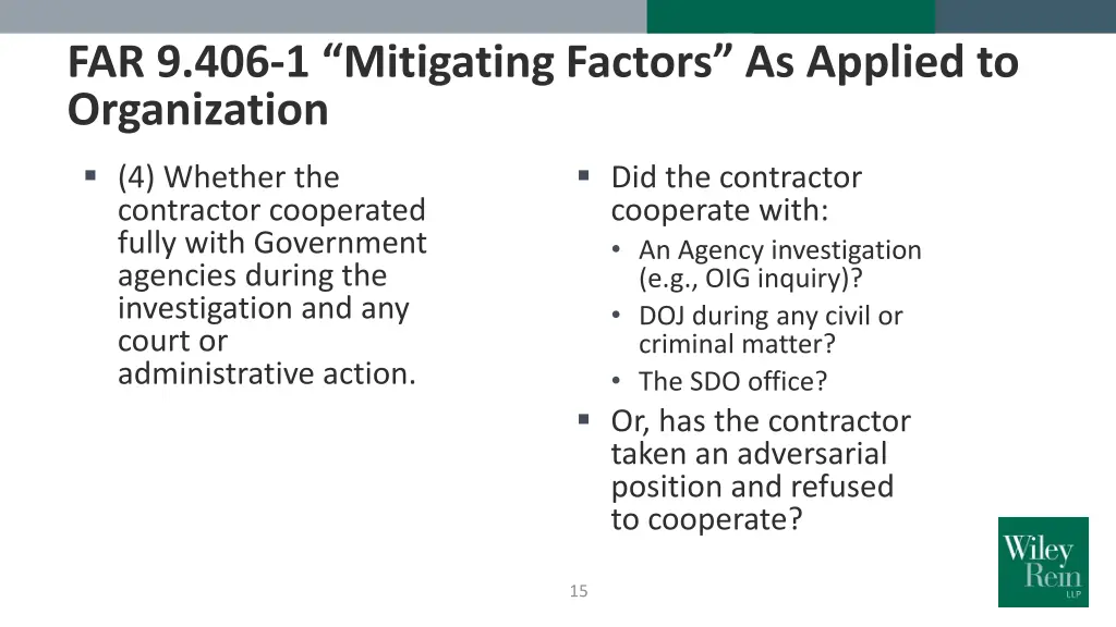 far 9 406 1 mitigating factors as applied 3