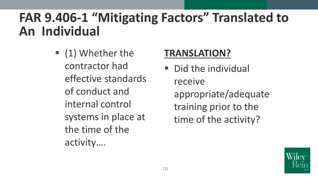 far 9 406 1 mitigating factors translated