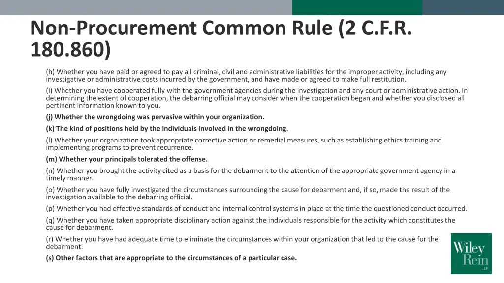 non procurement common rule 2 c f r 180 860