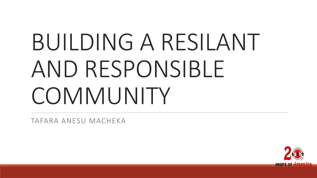 building a resilant and responsible community