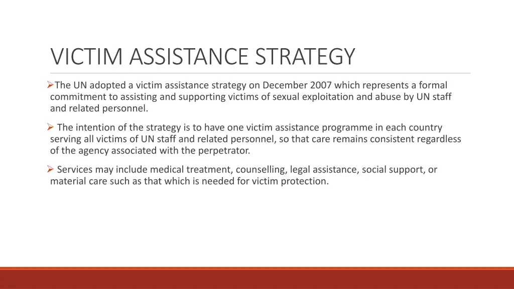 victim assistance strategy