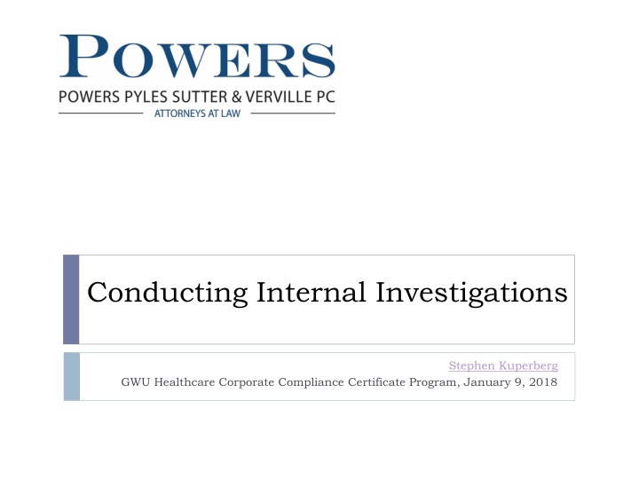 conducting internal investigations