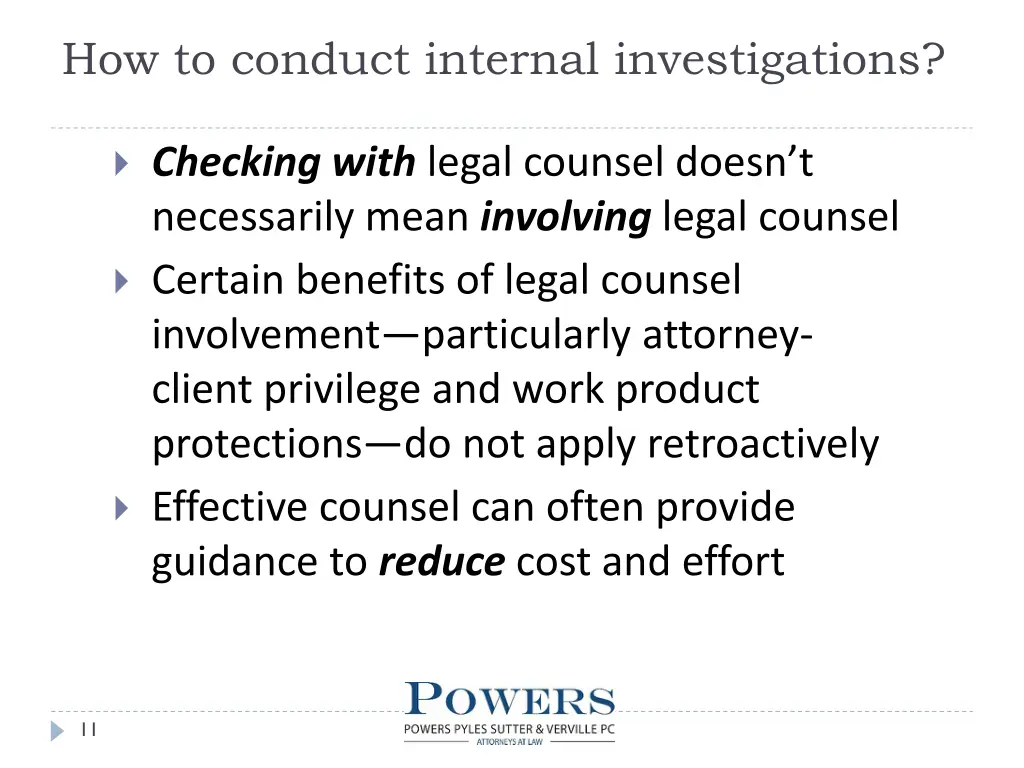 how to conduct internal investigations 1