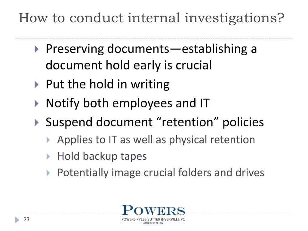 how to conduct internal investigations 13