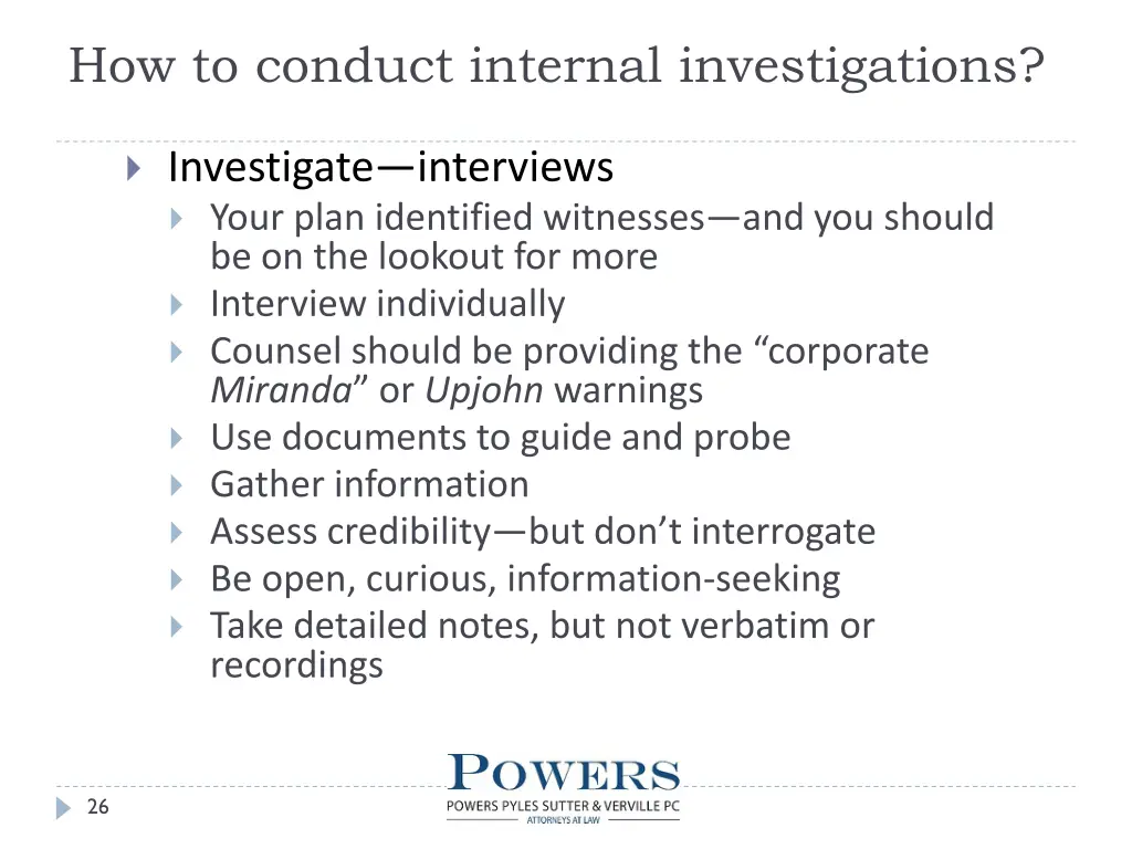 how to conduct internal investigations 16