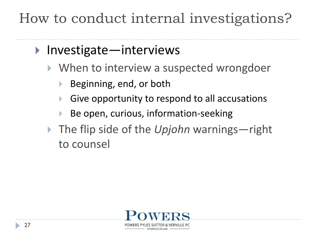 how to conduct internal investigations 17