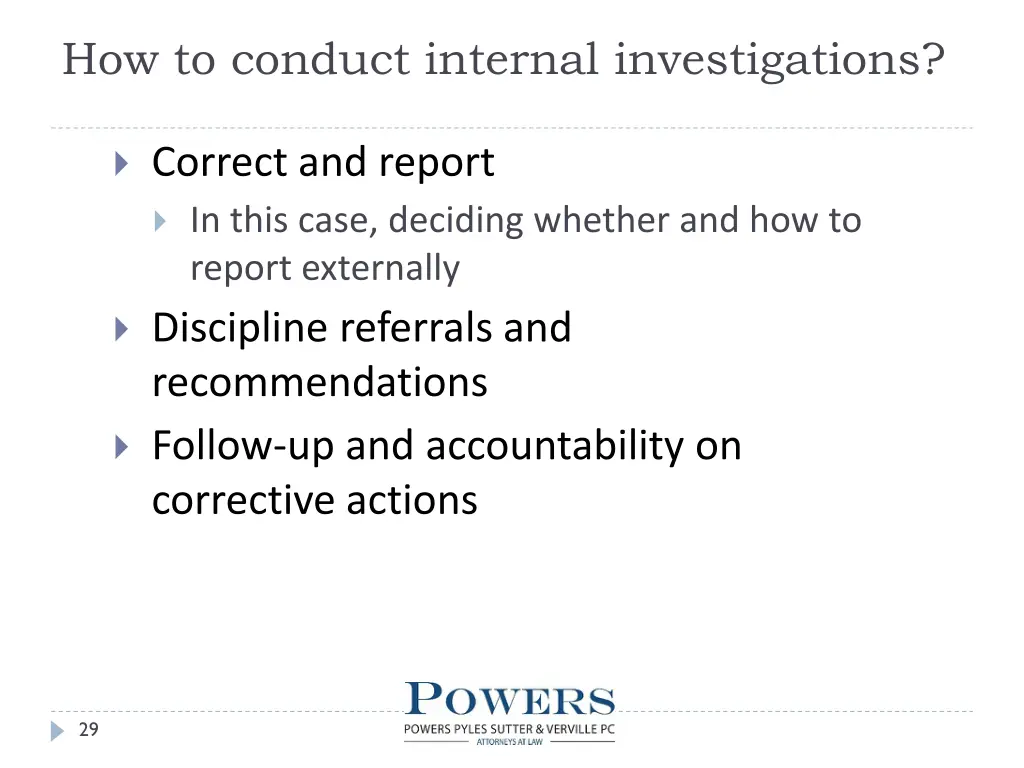 how to conduct internal investigations 19