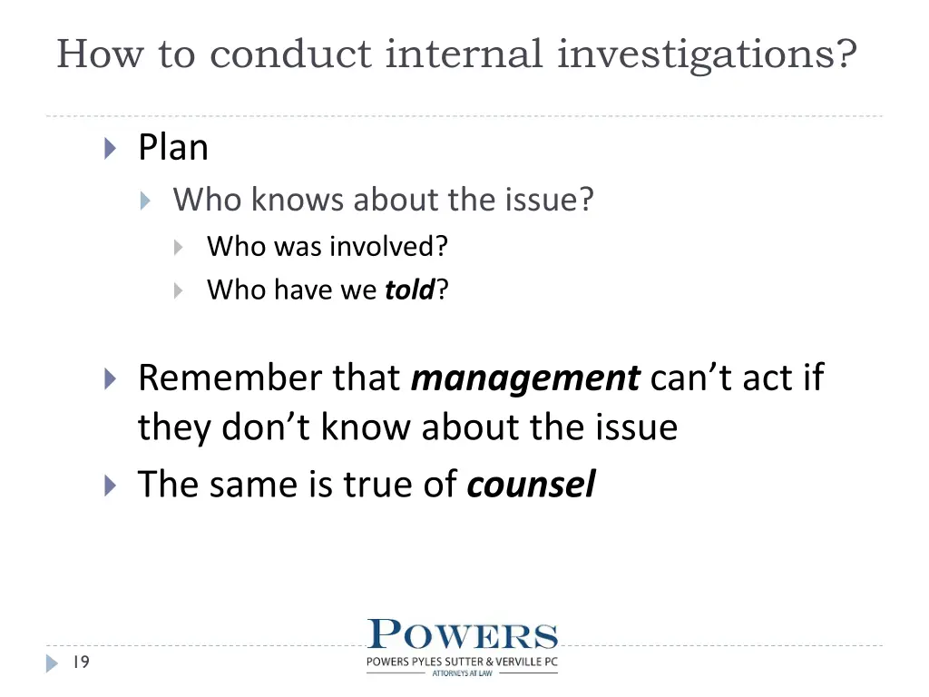 how to conduct internal investigations 9