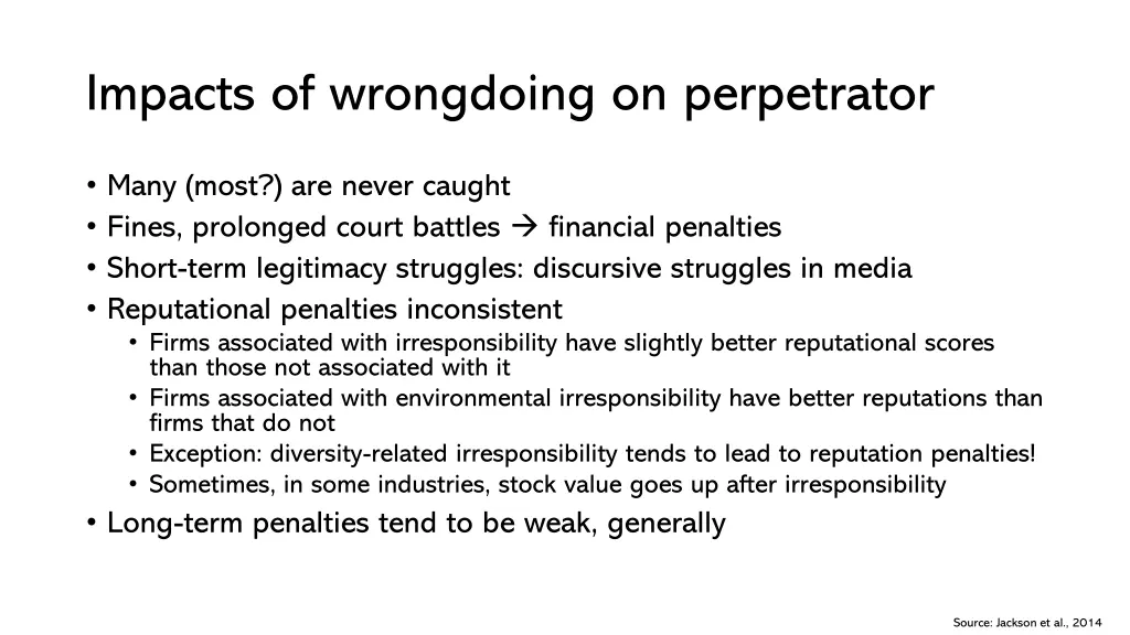 impacts of wrongdoing on perpetrator