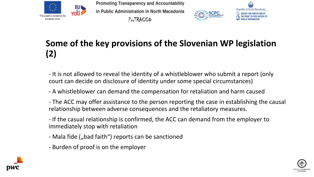 some of the key provisions of the slovenian 1