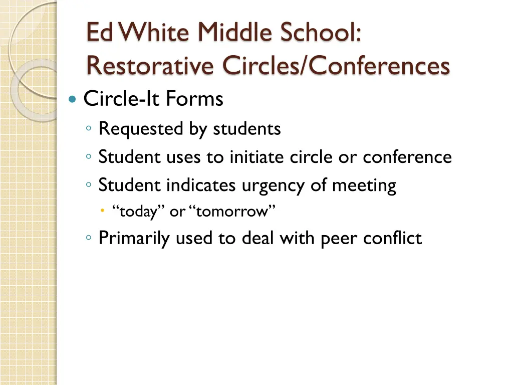 ed white middle school restorative circles 1