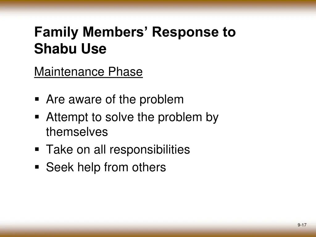 family members response to shabu use 1